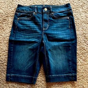 WHBM dark wash denim bermuda shorts